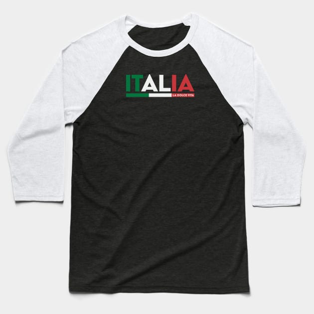 Italia - Bar Design (La Dolce Vita) Baseball T-Shirt by jepegdesign